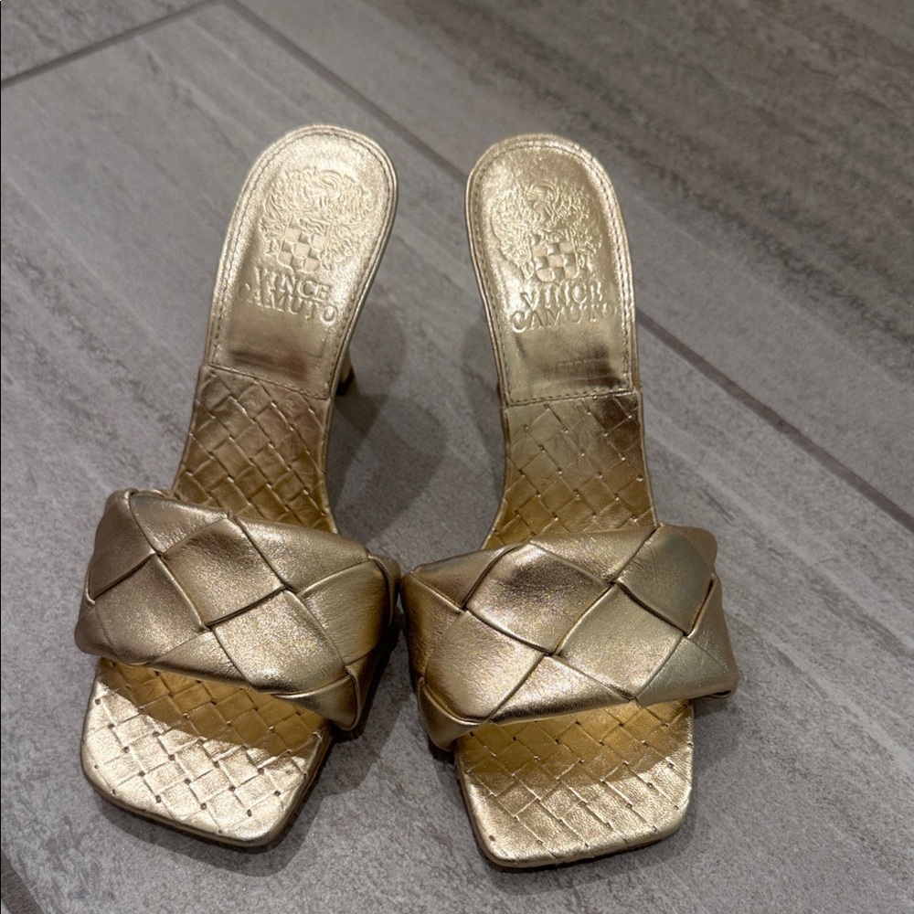 Vince Camuto Metallic Gold Heeled Sandals